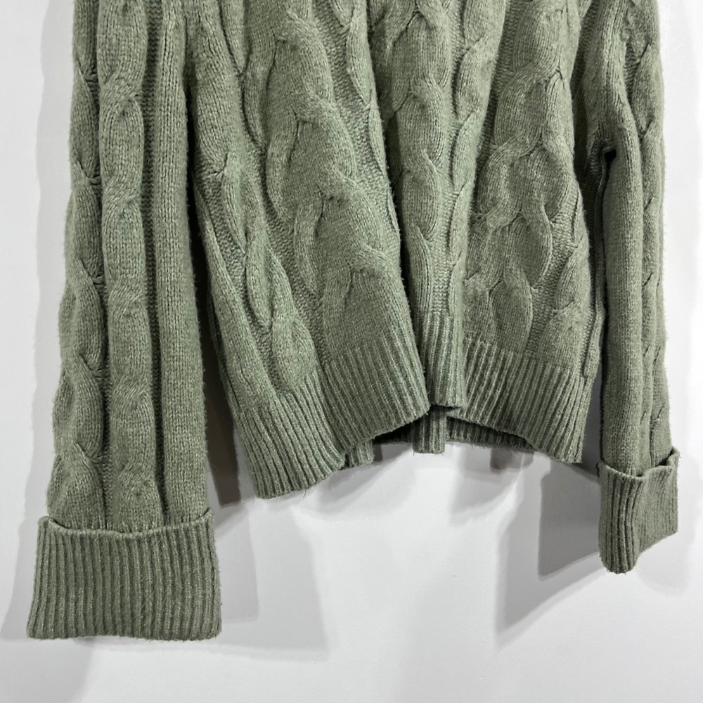 Abercrombie & Fitch Y2K Preppy Fisherman Cable Knit V-Neck Sweater Womens Medium - Picture 4 of 10